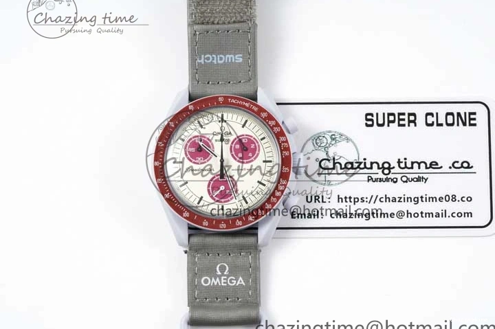 1229 Speedmaster Misson To Pluto 1:1 Best Edition Gray Dial On Nylon Strap Quartz TravelReady 7858